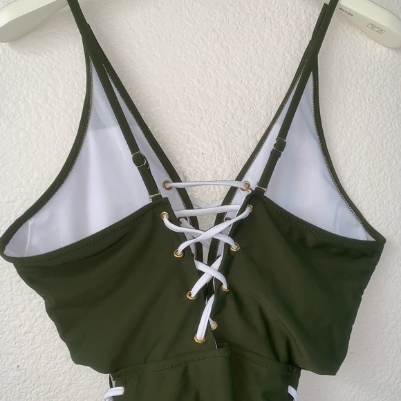 Olive Green Swim Onepiece - Picture 4 of 5